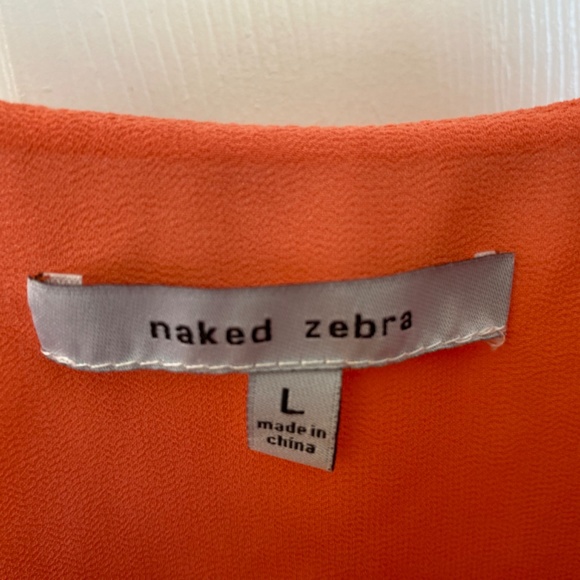 Size L Coral Asymmetric Naked Zebra Tank Top - Picture 2 of 2